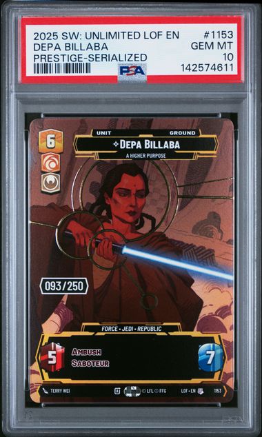 Depa Billaba - A Higher Purpose (Serialized) #1153 - [Graded PSA 10] Legends of the Force (LOF)