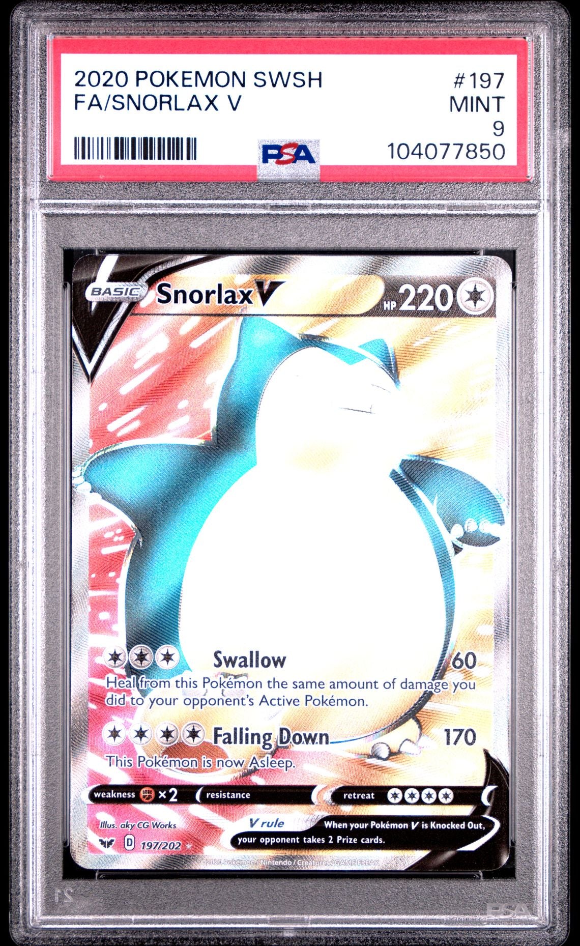 Snorlax V #197 - [Graded PSA 9] Sword & Shield
