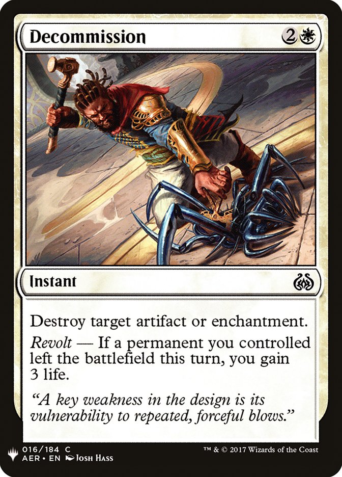 Decommission - The List (PLST)