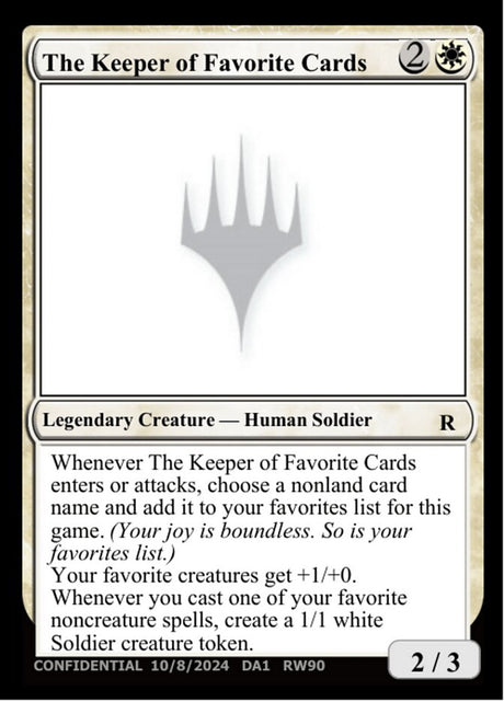 The Keeper of Favorite Cards (RW90b) - Unknown Event (UNK)