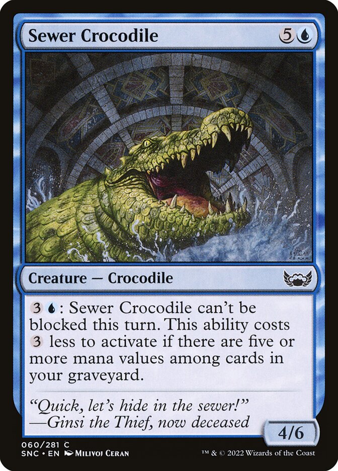 Sewer Crocodile (60) - Streets of New Capenna (SNC)