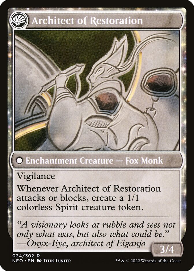 The Restoration of Eiganjo // Architect of Restoration (34) - Kamigawa: Neon Dynasty (NEO)