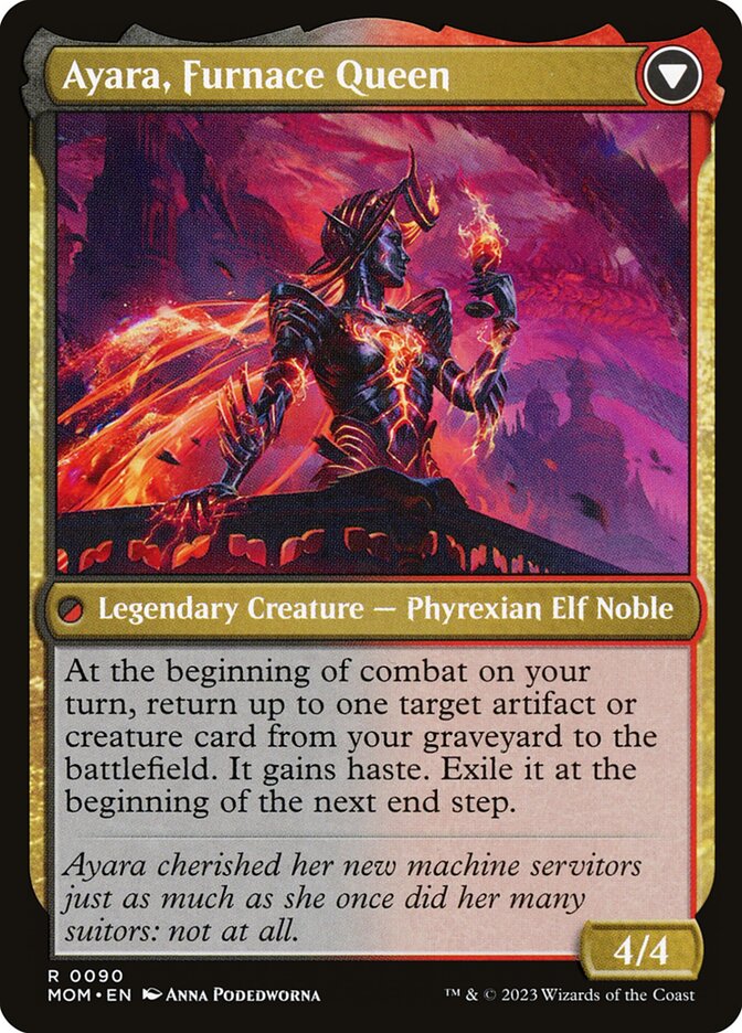 Ayara, Widow of the Realm // Ayara, Furnace Queen (90) - March of the Machine (MOM)
