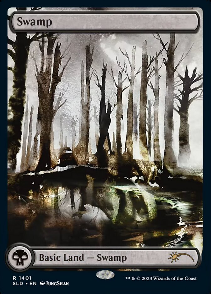 Swamp (1401) - [Foil, Full Art] Secret Lair Drop (SLD)
