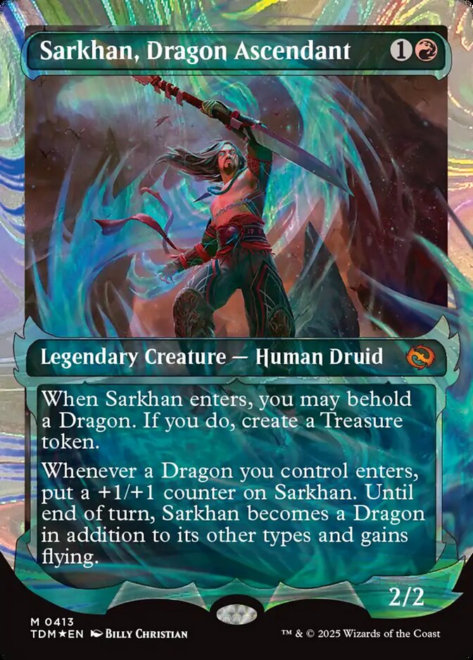 Sarkhan, Dragon Ascendant (413) - [Halo Foil, Showcase] Tarkir: Dragonstorm (TDM)
