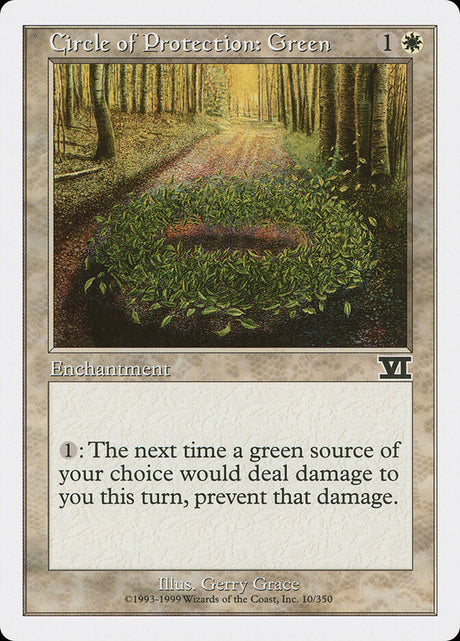 Circle of Protection: Green (10) - Classic Sixth Edition (6ED)