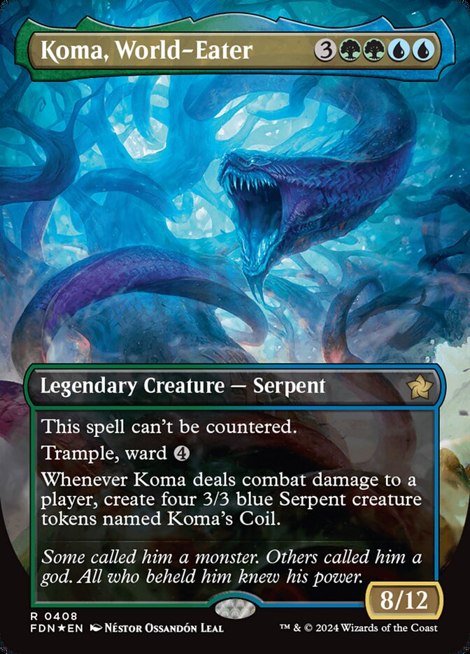 Koma, World-Eater - [Mana Foil, Borderless] Foundations (FDN)
