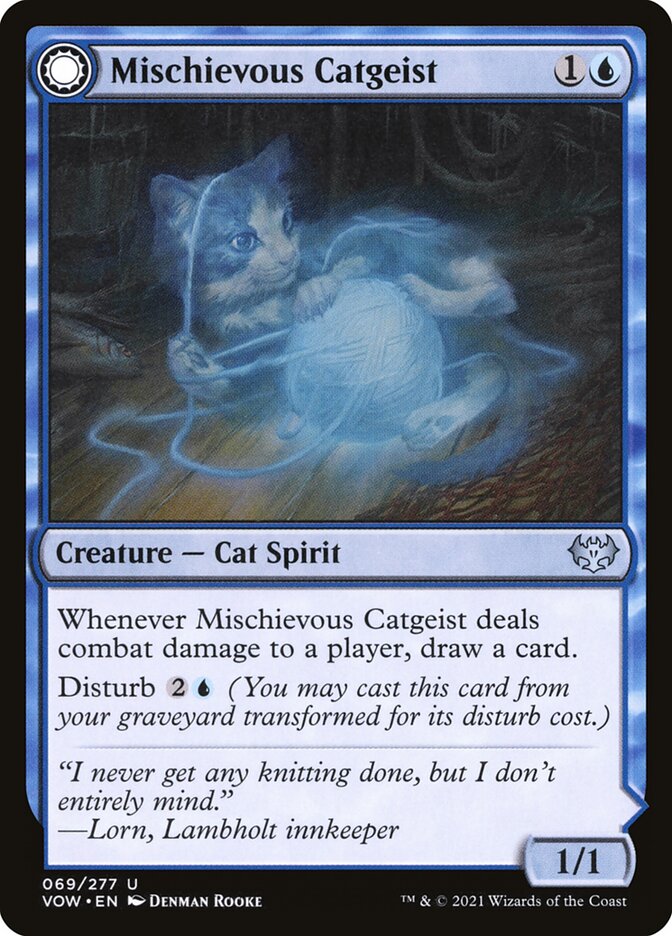 Mischievous Catgeist // Catlike Curiosity (69) - Innistrad: Crimson Vow (VOW)