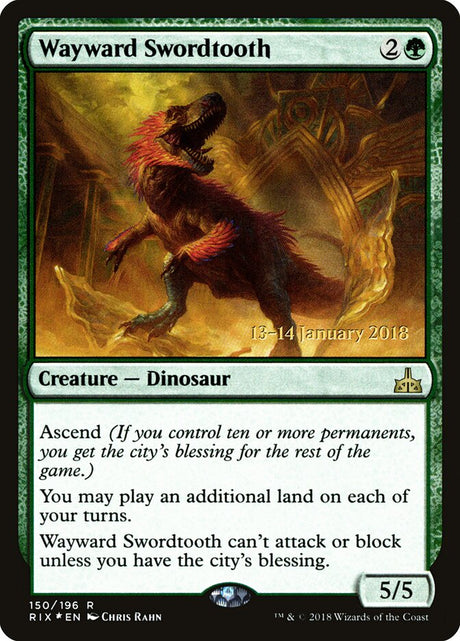 Wayward Swordtooth (150s) - Rivals of Ixalan Promos (PRIX)