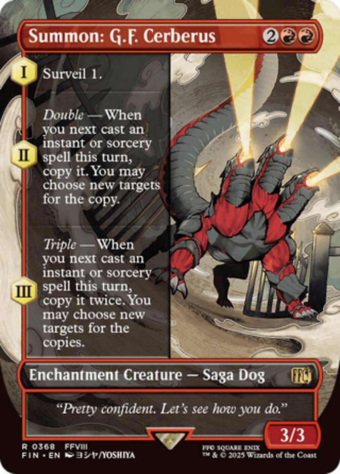 Summon: G.F. Cerberus (368) - [Foil, Borderless] Final Fantasy (FIN)