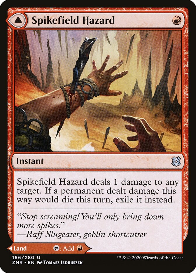 Spikefield Hazard // Spikefield Cave (166) - Zendikar Rising (ZNR)