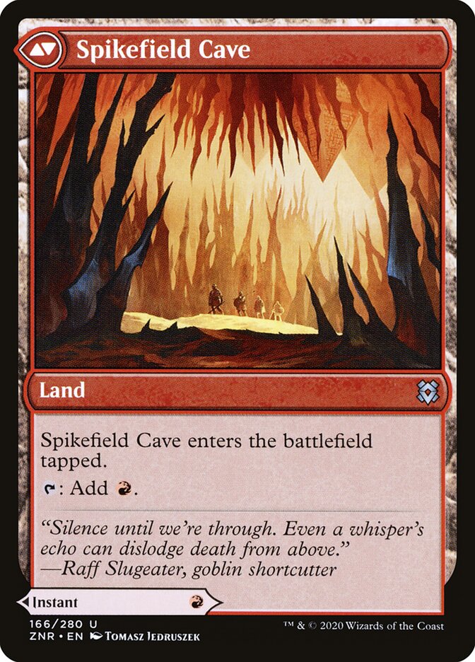 Spikefield Hazard // Spikefield Cave (166) - Zendikar Rising (ZNR)