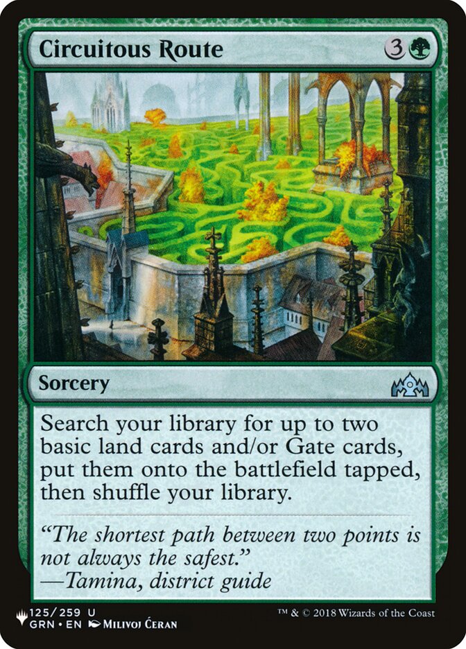 Circuitous Route (GRN-125) - The List (PLST)