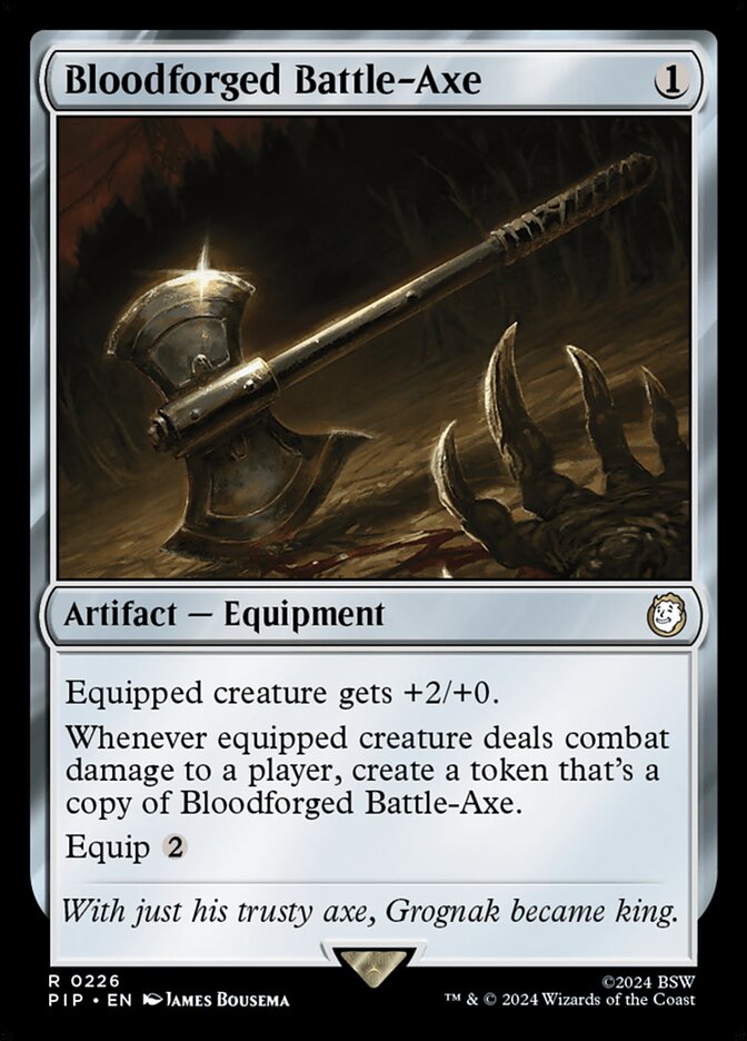 Bloodforged Battle-Axe - [Foil] Fallout (PIP)