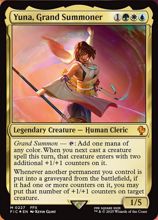 Yuna, Grand Summoner (227) - [Surge Foil] Final Fantasy Commander (FIC)