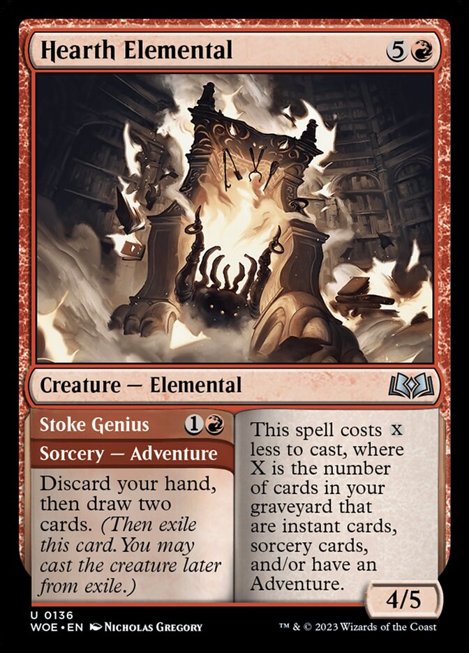 Hearth Elemental // Stoke Genius (136) - Wilds of Eldraine (WOE)