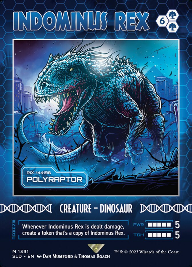 Indominus Rex - Polyraptor - [Borderless] Secret Lair Drop (SLD)