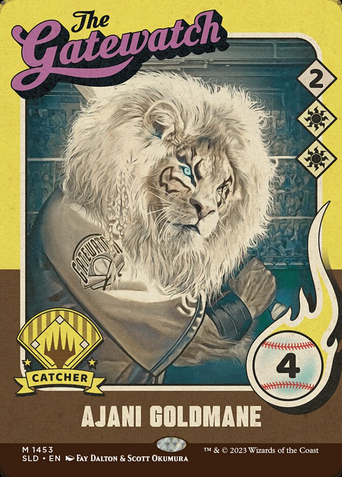 Ajani Goldmane // Ajani Goldmane (1453) - [Foil, Borderless] Secret Lair Drop (SLD)