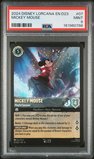 Mickey Mouse - Playful Sorcerer - [Foil, Enchanted, Graded PSA 9] (Enchanted) - D23 Promos (D23)