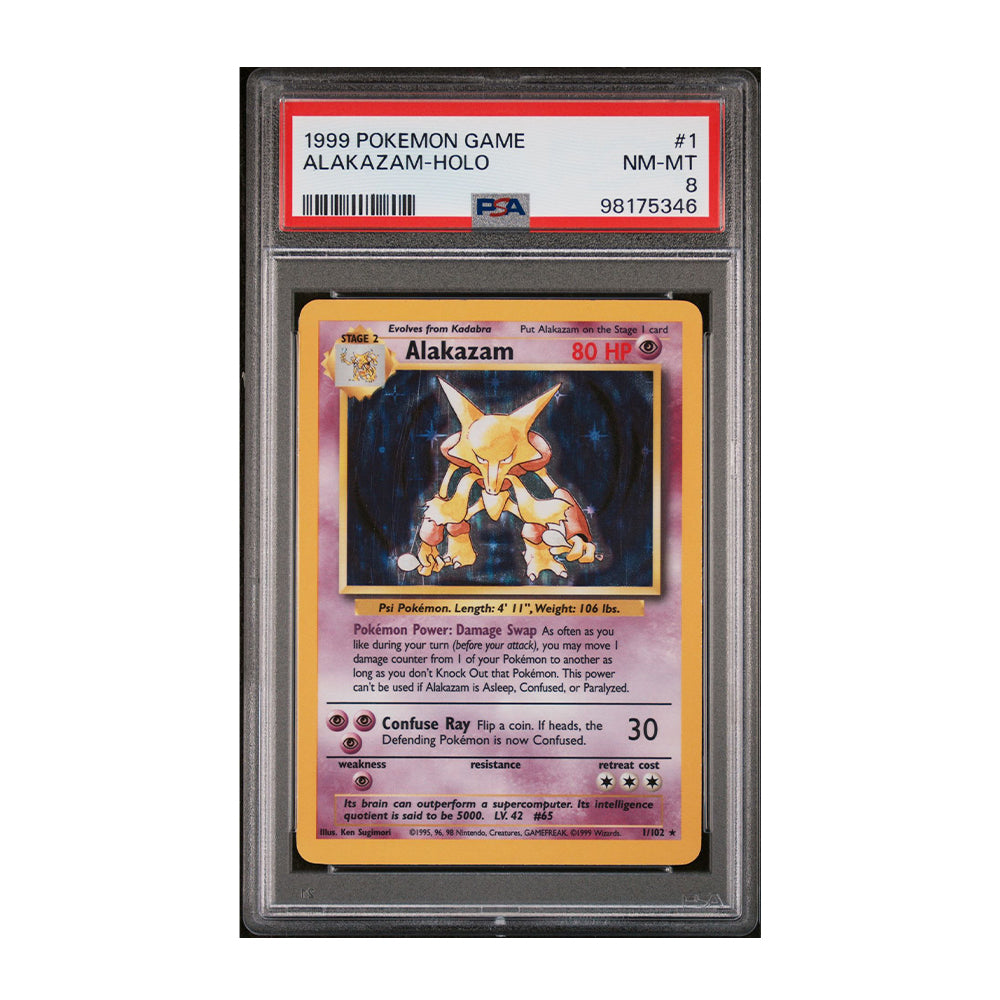 1999 outlet Pokemon Cards TCG Base Set Alakazam Holo PSA 8