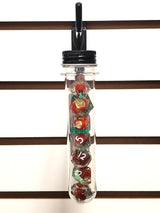 Old School 7 Piece DnD RPG Dice Set: Infused - An Apple a Day!