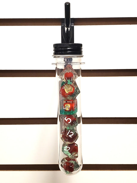 Old School 7 Piece DnD RPG Dice Set: Infused - An Apple a Day!