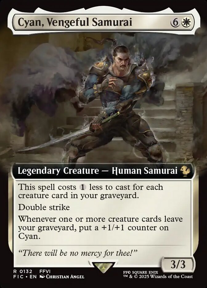 Cyan, Vengeful Samurai (132) - [Foil, Extended Art] Final Fantasy Commander (FIC)