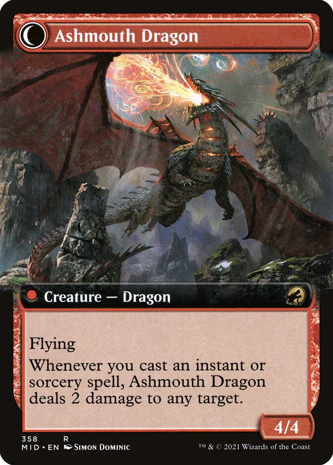 Smoldering Egg // Ashmouth Dragon (358) - Innistrad: Midnight Hunt (MID)