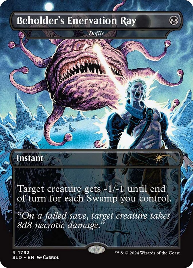 Beholder's Enervation Ray - Defile - [Foil, Borderless] Secret Lair Drop (SLD)