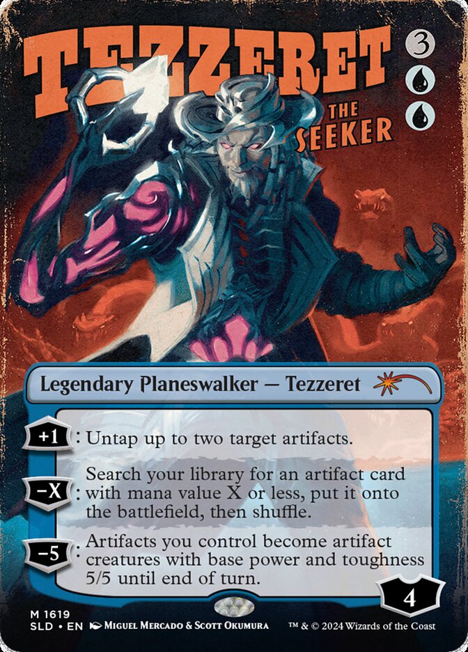 Tezzeret the Seeker (1619) - [Foil, Borderless] Secret Lair Drop (SLD)