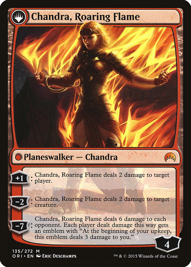 Chandra, Fire of Kaladesh // Chandra, Roaring Flame (ORI-135) - The List (PLST)