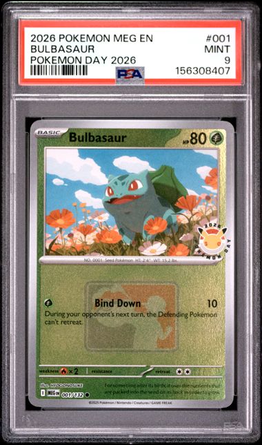 Bulbasaur (Pokemon Day 2026) - [Graded PSA 9] Miscellaneous Cards & Products (MCAP)