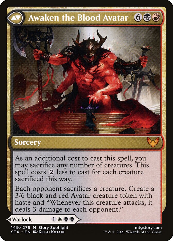 Extus, Oriq Overlord // Awaken the Blood Avatar (149) - Strixhaven: School of Mages (STX)