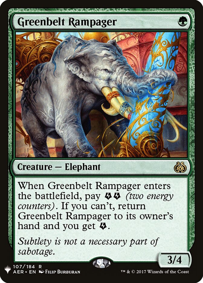 Greenbelt Rampager (AER-107) - The List (PLST)