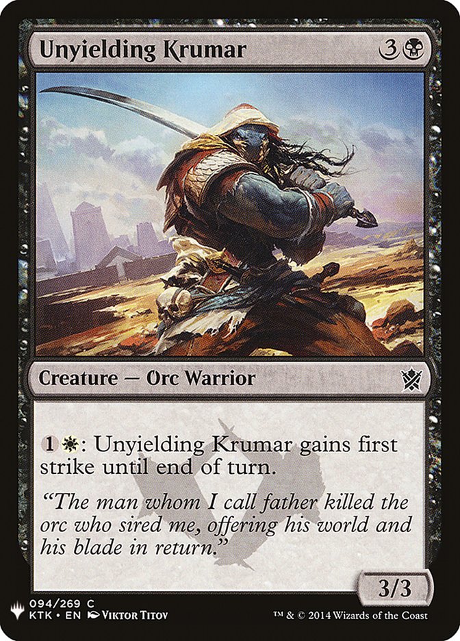 Unyielding Krumar - The List (PLST)