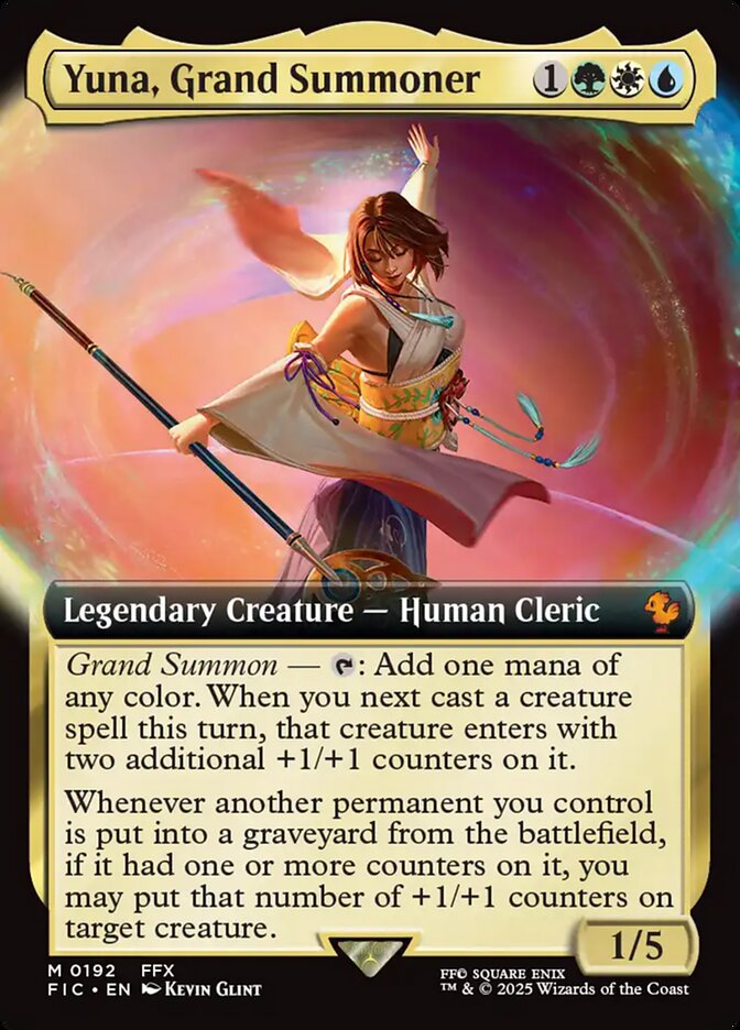 Yuna, Grand Summoner (192) - [Foil, Extended Art] Final Fantasy Commander (FIC)