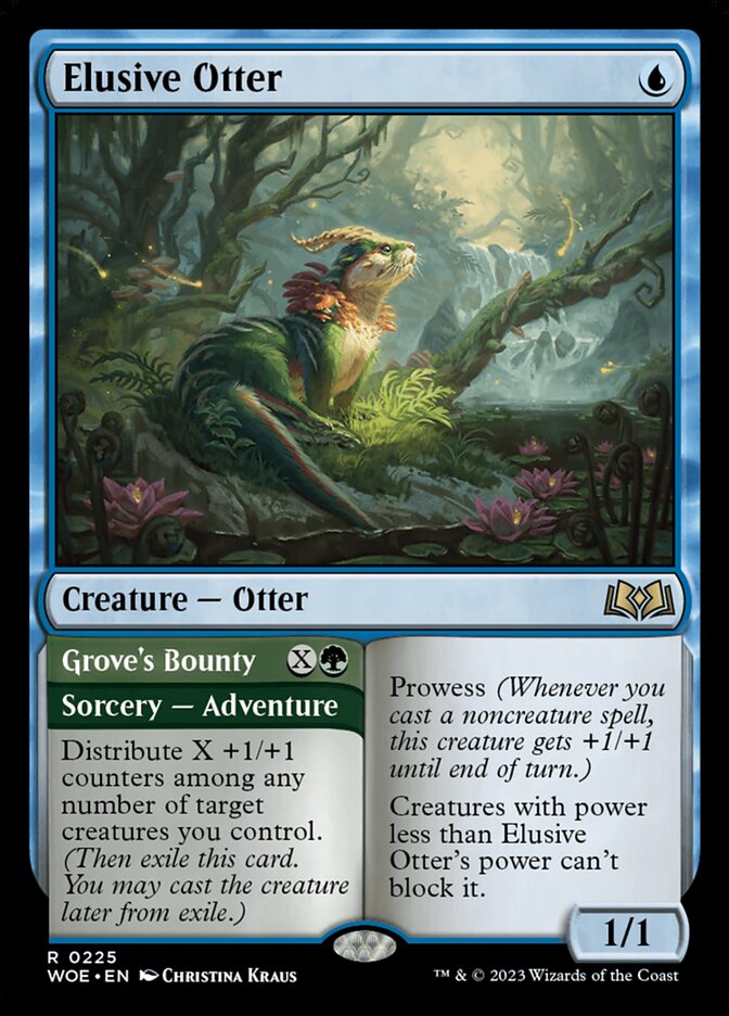Elusive Otter // Grove's Bounty (225) - Wilds of Eldraine (WOE)