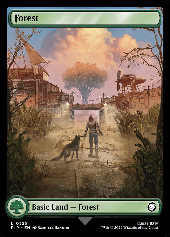 Forest (325) - [Foil, Full Art] Fallout (PIP)