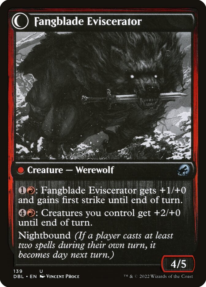 Fangblade Brigand // Fangblade Eviscerator (139) - Innistrad: Double Feature (DBL)