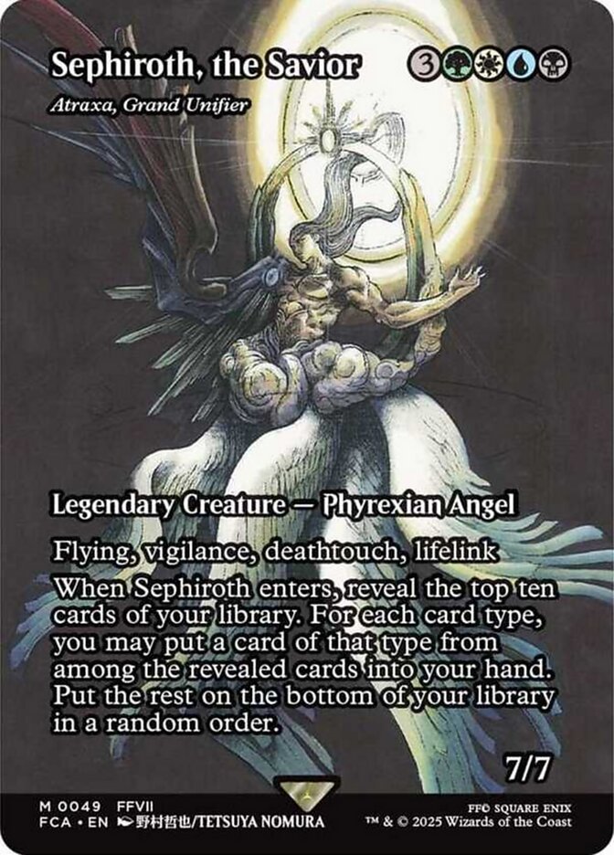 Sephiroth, the Savior - Atraxa, Grand Unifier (49) - [Borderless] Final Fantasy: Through the Ages (FCA)
