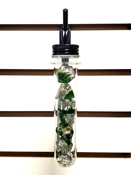 Old School 7 Piece DnD RPG Dice Set: Infused - Beach Party - Seaweed Green