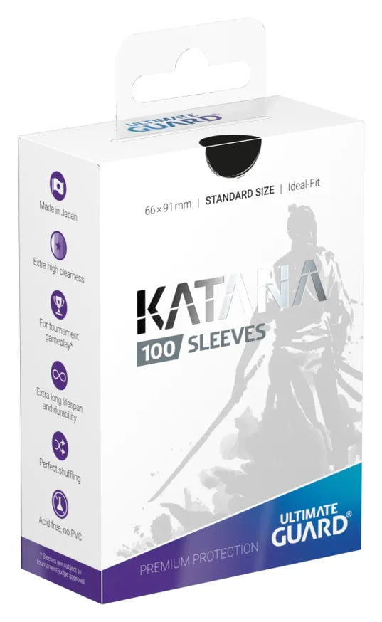 Katana Standard Size Sleeves - Black (100-Pack) - Ultimate Guard Card Sleeves