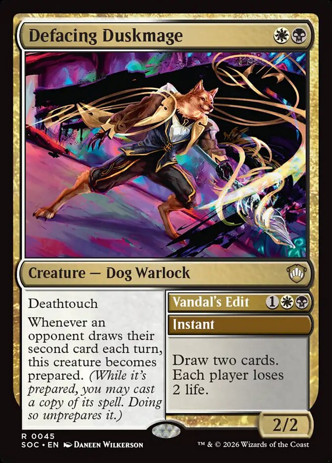 Defacing Duskmage // Vandal's Edit (45) - Secrets of Strixhaven Commander (SOC)