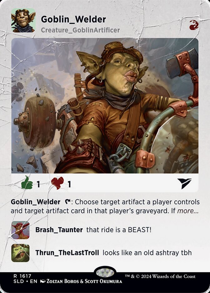 Goblin Welder (1617) - [Foil, Borderless] Secret Lair Drop (SLD)