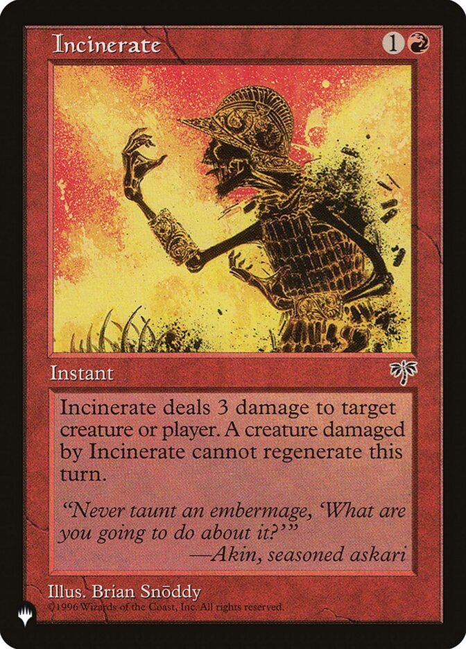 Incinerate (MIR-184) - The List (PLST)