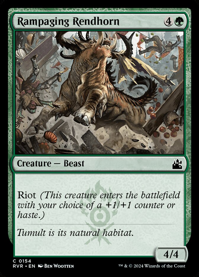 Rampaging Rendhorn (154) - Ravnica Remastered (RVR)