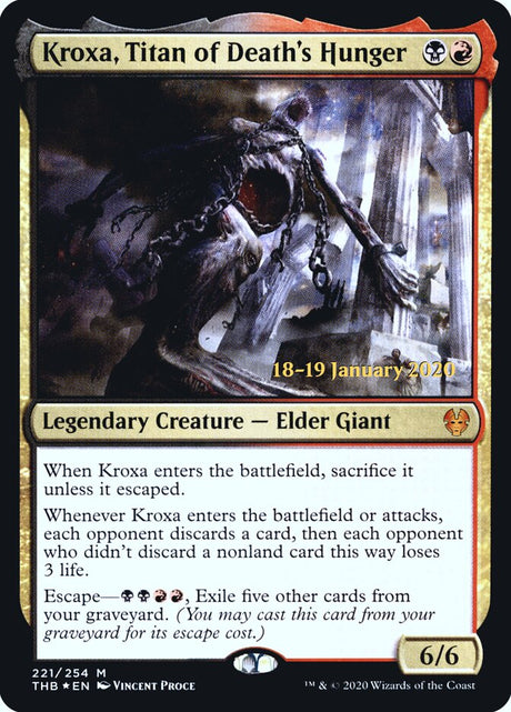 Kroxa, Titan of Death's Hunger (221s) - Theros Beyond Death Promos (PTHB)