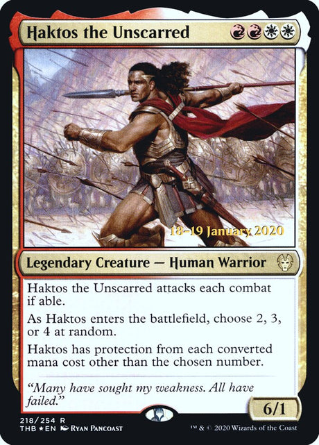 Haktos the Unscarred (218s) - Theros Beyond Death Promos (PTHB)