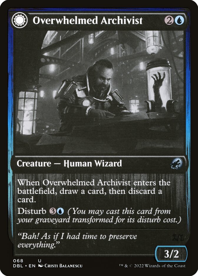 Overwhelmed Archivist // Archive Haunt - [Foil] Innistrad: Double Feature (DBL)