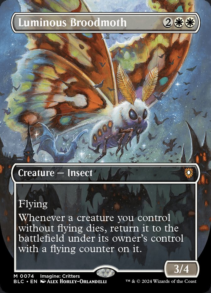 Luminous Broodmoth - [Borderless] Bloomburrow Commander (BLC)